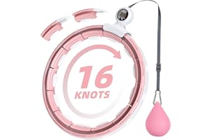 Coollia Smart Hula Hoop Fitness Intelligente, Hula Hoop Fitness Dimagrante Con Pesi, Regolabile 16 Nodi, con contatore molto facile da leggere,per Adulti, Bambini