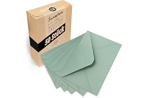 Japun - sobres (50 piezas) de papel, sobre sin ventana - DIN C6-162 x 114 mm - verde