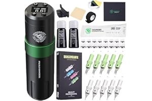 Dragonhawk Tattoo Maschine Set, Kit Rotary Tattoo Pen Wireless Tattoo Pen Machine Gun Coreless Motor 3.5mm Stroke Length 20 pcs Cartridges Tattoo nadeln for Tattoo beginner
