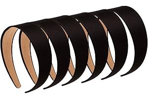 LONEEDY 6 pezzi cerchietti duri, 1 pollice largo nastro antiscivolo per le donne vari colori (Nero)