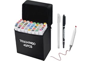 VADUDA 40 Colors Colouring Pens for Adults Alcohol Markers Set Permanent Marker Pens Dual Tip Graphic Art Markers Pens with Highlighter for Artist Kids Drawing Sketching Underline Graffiti