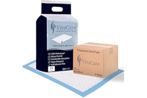 VIRACARE 100 x Krankenunterlagen Einweg | 60 x 90 cm | Inkontinenzauflage | Super saugfähige Inkontinenzunterlagen Bett für Erwachsene, ältere Menschen und Kinder | (4 Packungen à 25 Stück)