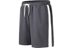 Harbrosrce Pantalones Cortos Deportivos para Hombre Verano Algodón Bermuda Shorts Deporte con Bolsillos Cordón Elástico Pantalón para Entrenamiento Running Correr Fútbol