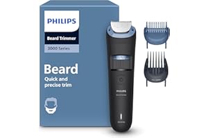 Philips Tondeuse à barbe série 3000 - Lames en métal auto-affûtées, 40 hauteurs de coupe réglables, Sabot Lift & Trim, 100% étanche, Indicateur d’autonomie, Recharge par USB, Modèle BT3660/15