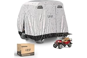 10L0L 4 passeggeri Golf Cart Copertura universale per EZGO, Club Car, Yamaha, impermeabile, protezione antipolvere (argento)