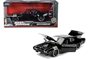 Jada Toys Fast & Furious 8-Dom's '72 Plymouth GTX Miniature Voiture de Collection, 98292BK, Noir,unisex-adult