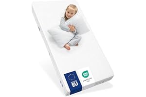 Sweety Fox - Colchón Cuna de Bebé 60x120 - para Cama Infantil y cunas de Bebe - Dos Lados Verano e Invierno - Comodidad, Frescor y Mantiene Caliente -11cm de Grosor y Densidad de 25kg/m3