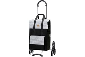 Andersen Carello portaspesa Scala con Borsa Milla Nera, capienza di 49L, Telaio in Acciaio e 6 Ruote saliscale