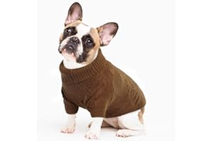 Lelepet Dog Jumper Knitted Dog Sweater for Small Medium Large Dogs, Dog Christmas Jumper for Cold Weather Knitwear, Winter Warm Dog Clothes Doggy Sweatshirt, Puppy Turtleneck Pullover Apparel, M