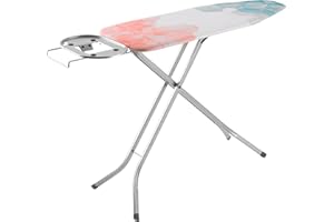 Vileda Perfect 2 in 1 – Tabla de planchar grande: para prendas extra grandes y camisas, altura regulable, con funda de algodón y espuma 122 x 44 cm