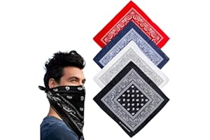 UENXRXE 4 Stück Bandana, Halstuch, 55 X 55 Cm Bandana Herren, Hip Hop Bandana Baumwolle, Bandana Tuch, Halstuch Bandana, Halstuch Rot, Bandana Damen Und Herrenschals(4Farbe)
