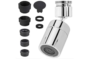 VGMANNTA Kuchenny kran natryskowy nasadki głowicy filtr rozpryskowy kran głowica spryskiwacza kuchnia zlew bateria napowietrzacz kran wzmacniacz filtr 3 tryby obrotowa wylewka 360° do FM22 M24 bateria kuchenna adapter akcesoria