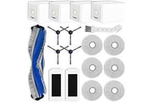 liveryde Pièces de rechange compatibles avec ECOVACS DEEBOT T30 PRO OMNI / T30 OMNI accessoires, 1 brosse principale, 4 brosses latérales, 2 filtres, 6 chiffons de vadrouille, 4 sacs (Pas pour T30S)