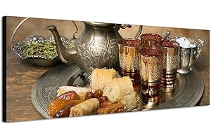 AUGENBLICKE WANDBILDER Teezeit in Marokko 150x50cm Panorama Wandbild auf Leinwand und Keilrahmen fertig zum aufhängen - Unsere Bilder auf Leinwand bestechen durch ihre ungewöhnlichen Formate und den extrem detaillierten Druck aus bis zu 100 Megapixel hoch aufgelösten Fotos.