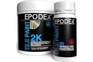 EPODEX VERNICE PER PIASTRELLE 2K | Per Bagno, Cucina e Altri Ambienti | Per Piastrelle da Pavimento e Parete in Bianco, Grigio, Beige e Altri Colori | 1,8kg (7m² per 2 mani)