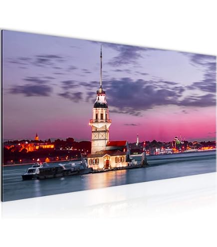 Panorama-Leinwandbild „Istanbul Bosporus“ – 120x40 Cm, Fertig Gerahmt, Echte Fotoleinwand In Top-Qualität