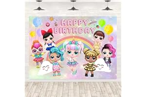GENSHII LOL Themes Party Background Photo Booth Banner Large Fabric Artistic Birthday Party Supplies for Girls,Boys,Teens Birthday Party Decor