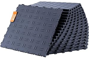 VEVOR Płytki garażowe z blokadą, 30 x 30 x 1,3 cm, 50 szt., antypoślizgowe płytki podłogowe do garażu, piwnic, warsztatów, grafitowo-szare