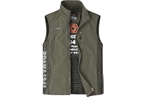 Herothorn Giubbotto Leggero Rapida Gilet da Pesca da Uomo All'aperto Senza Maniche Giacche Fotografia Panciotto Campeggio