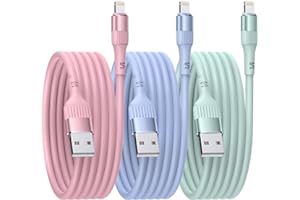Nebite iPhone Charger，3PACK 6FT/1.8M MFi Certified Lightning Cable Fast Charge TPE Long iPhone Charging Cable Compatible with iPhone 14 13 12 11 Pro Max Pro XS X XR 8 7 6