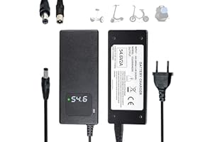 YANGZIDIANYUAN Chargeur 54,6 V 2 A Pour Scooter Vélo Électrique, Compatible Avec Les Batteries Au Lithium 48 V 13S3,2 V, Avec Affichage LED Et Prises RCA 8 Mm Et 5,52,5/2,1 Mm