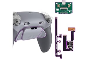 eXtremeRate Rise Plus MAX Remap Kit con Clicky Kit para ps5 Modelo BDM-030/040/050 Tope Gatillos & Goma Grip Carcasa Trasera & Botones Posteriores Remapeables para ps5-SIN Mando(New Hope Gray)