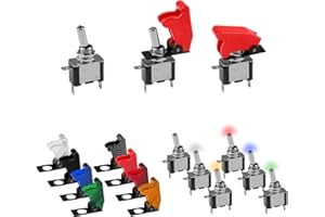 ‎EDELSTAHLMARKENSHOP KFZ Kippschalter in 5 verschiedenen LED Farben und passende Kill-Switch Kappen zur Auswahl (Kappe Blau)