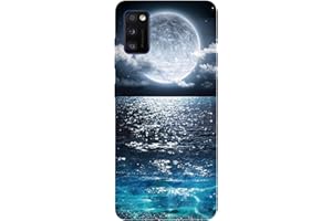 DiaryTown Kompatibel mit Samsung Galaxy A41 Hülle Silikon, Galaxy A41 Handyhüllen Cover Weich Muster Schwarz Schutzhülle Handy Cases Dünn Soft TPU für Mädchen Frauen Jungen, Mond