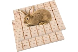 PINVNBY Rabbit Claws Scratching Board Bunny Wooden Grinding Deck Small Animal Play Toy Feet Pad for Hamster Chinchilla Squirrel Guinea Pigs Other Rodent 2 PCS