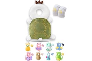 JEJA Baby Kopfschutz, Verstellbare Schutzkissen Baby, Safety Guard Kissen für Kinder - Hirsche mit Knieschoner Krabbelnel