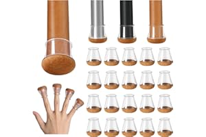 YOZON Protection Pied de Chaise, 20 pièces Petits protecteurs de Sol en Silicone Transparent avec Feutre enveloppé, Couvre-Jambes de Chaise Capuchons de Jambe de Chaise en Silicone, diamètre 14-20mm