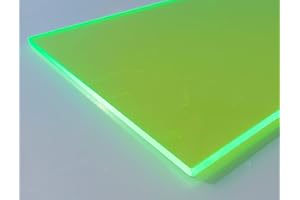 Platta akrylglas GS, 500 x 500 x 3 mm, fluorescerande grön snitt alt-intech®