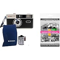Fotocamera Analogica AgfaPhoto 35 Mm - Set Con Pellicola Bianco E Nero, Batteria E Borsa, Riutilizzabile - Foto 5