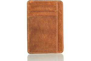 Otto Angelino Portfel z prawdziwej skóry etui na karty bankowe, pieniądze, prawo jazdy - unisex, Brązowy, Rozmiar Uniwersalny