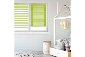 Blindecor Indus Sensa attrezzi | Tenda a rullo a doppio strato senza perforazione | Colore Pistacchio 37 x 180 cm (Larghezza x Altezza) | Dimensioni del tessuto 34 x 175 cm