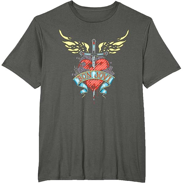 Trevco T-Shirt Unisex Bon Jovi 'Keep The Faith' - Cotone Filato Ad Anelli, Vestibilità Regolare, Uomo E Donna, Taglia Royal