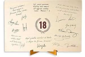 CUBIBOO ART Tarjeta Decoración 18 Cumpleaños Chica, Chico Madera con Soporte - Decoracion 18 Cumpleaños - Regalos para Chicas de 18 Años - Regalo 18 Cumpleaños Chico