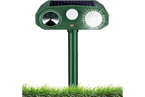 RUTIDA Ultrasonic Cat Repellent, Cat Deterrents Solar & USB Powered Animal Repeller with PIR Motion Sensor & Flashing Light, 3 Modes Waterproof Wild Animal Scarer Repellent for Cats, Dogs, Fox, Bird