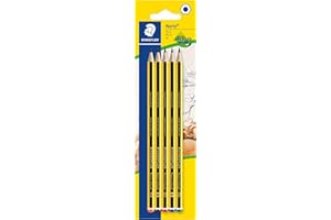 STAEDTLER 121-S BK5D Noris School Graphite Pencils - Assorted Degrees, 2B, B, HB, H, 2H (Pack of 5), Black