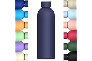 MI KO MI KA Botella de Agua de Acero Inoxidable Reutilizable | Hermética y Térmica | Sin BPA | Isotérmica, Mantiene Frio 24H y Calor 12H. Doble Pared al Vacío a Prueba de Fugas (750ml, Azul Marino)