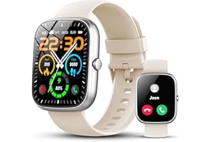 QXQ Montre Connectée Femme Homme, Smartwatch avec Appel Bluetooth, Montre de Sport avec Podometre, OGS Full-Touch Screen, Oxymètre Podomètre, Imperméable, Étanche pour Android iOS