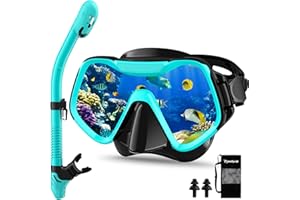 Gafas de Buceo,Tonfarb Gafas y Tubo de Dry Snorkel Set para Adulto, Panorámico de 180° Anti-Fugas Anti-Vaho Gafas y Mascara de Buceo de Cristal Templado y Dry Top Snorkel para Hombres y Mujeres