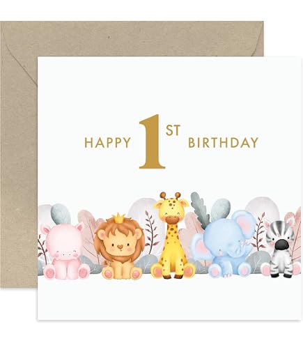 Biglietto di auguri per il primo compleanno di un bambino, biglietto di auguri per il primo