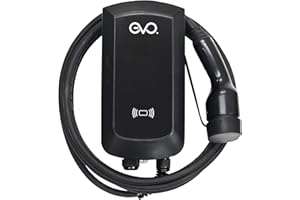 EVO EV GT-1 | EV Charger | UK Built | Electric Vehicle Charger | Type 2 | 230V 7.2kW | Single Phase | 5m Tethered | Wifi Enabled Smart Electric Vehicle Charge Point | OLEV Approved | Wall Mount