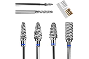 CGBE Nail Drill Bits Set, 6 Pieces Nail Drill Bits, 3/32''(2.35mm) Professional Bits for Nail Cutter, Nail Cutter Tips Grinding Heads Carbide Machine Accessories for Acrylic or Gel Remover - Medium