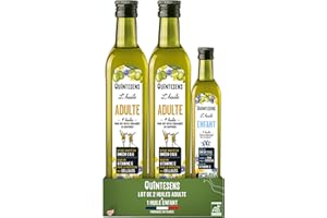Huiles Santé Famille QUINTESENS - Lot de 2 Huiles Adulte 500ml & 1 Huile Enfant 250ml- Apports en DHA, Oméga 3, 6 & 9 et Vitamine E pour toute la Famille - Production 100% Française & Biologique