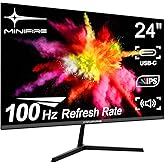 Minifire 24 Zoll USB-C Monitor mit Lautsprecher, 100Hz, IPS, FHD 1080P Adaptive Sync PC Bildschirm, HDMI USB-C Anschlüsse (MF