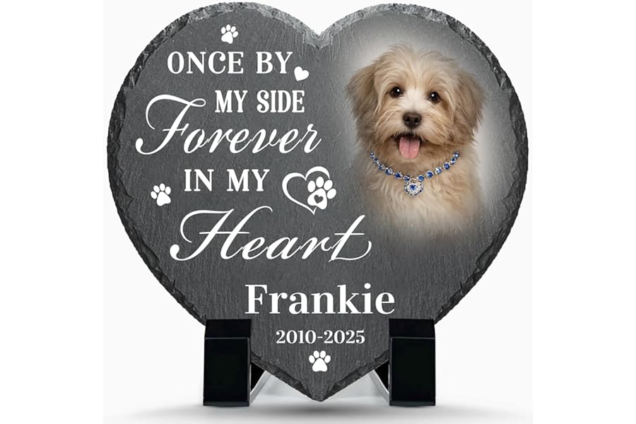 Alienc Personalised Pet Memorial Plaque – Dog Memorial Gifts, Cat & Dog Remembrance Gifts, Pet Plaques, Custom Grave Stone, Pet Tribute Keepsake