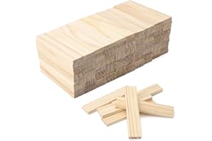 UOCAI 100 Stück bastelholz klötzchen, 100 x 20 x 7mm Holzbausteine Bastelklötzchen holzklötze Holzleiste Holzstäbchen basteln Holz für DIY Projekte und Deko