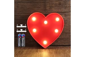 SMOTOT Lettres lumineuses à LED - Alphabet - Lampe lumineuse - Veilleuse - Décoration pour anniversaire, Noël, mariage, fête, Saint-Valentin - Avec 2 piles AA - Crochets sans trace